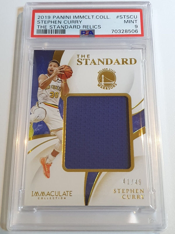 2021 Immaculate Stephen Curry #PATCH /49 Game Worn Jumbo Jersey PSA 9 (POP 2)