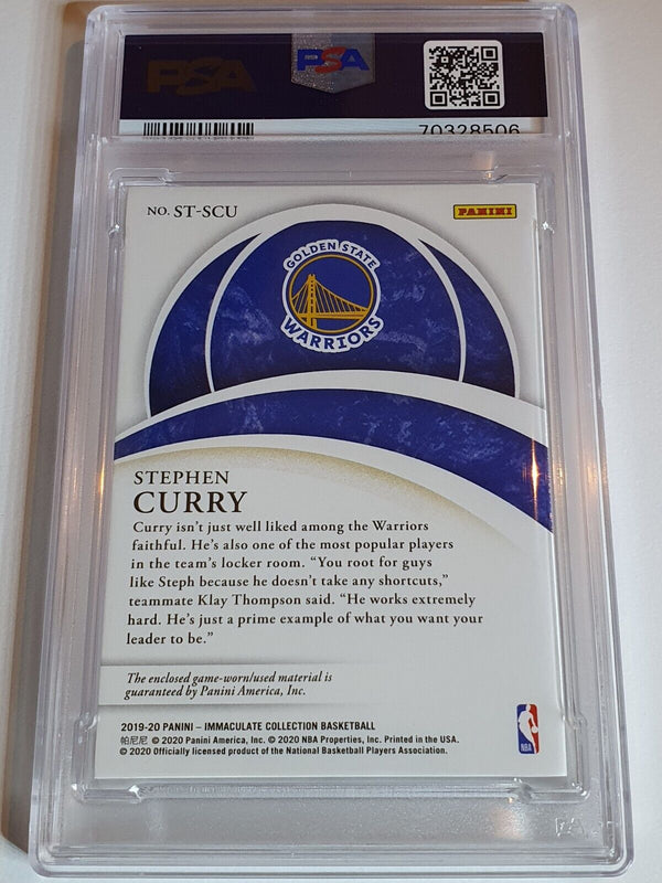 2021 Immaculate Stephen Curry #PATCH /49 Game Worn Jumbo Jersey PSA 9 (POP 2)