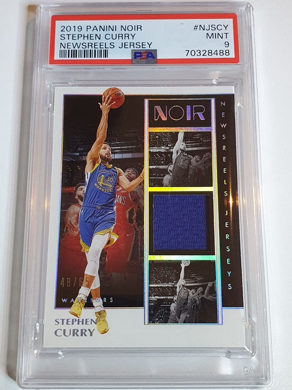 2019 Panini Noir Stephen Curry #PATCH /65 Game Worn Jersey - PSA 9 (POP 5)