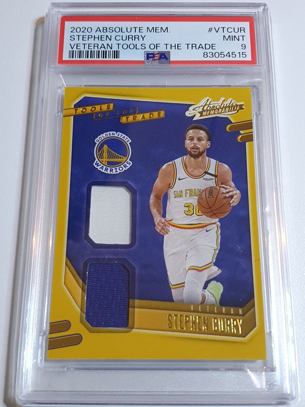 2020 Absolute Stephen Curry #PATCH Game Worn Dual Jersey - PSA 9 (POP 2)