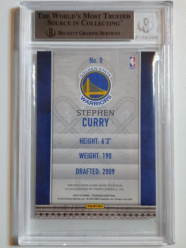 2015 Excalibur Stephen Curry #PATCH Game Worn Jersey - BGS 9 (POP 1)