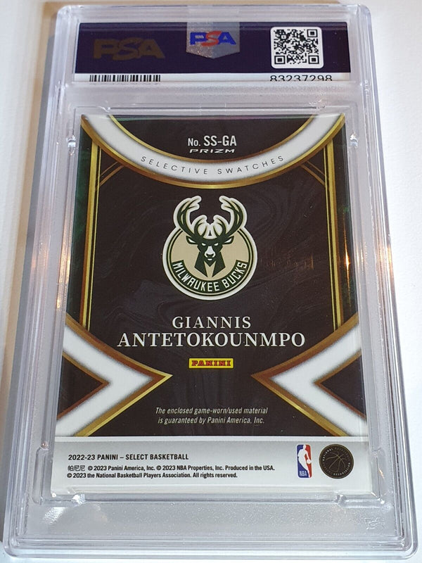 2022 Select Giannis Antetokounmpo #PATCH SILVER Game Worn Jersey - PSA 9 (POP 3)