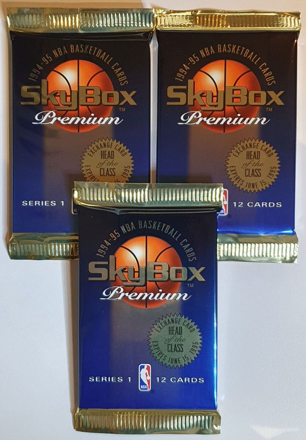 Lot of 3 x Packs of 1994-95 Skybox Premium Series 1 Basketball - Sealed Pack