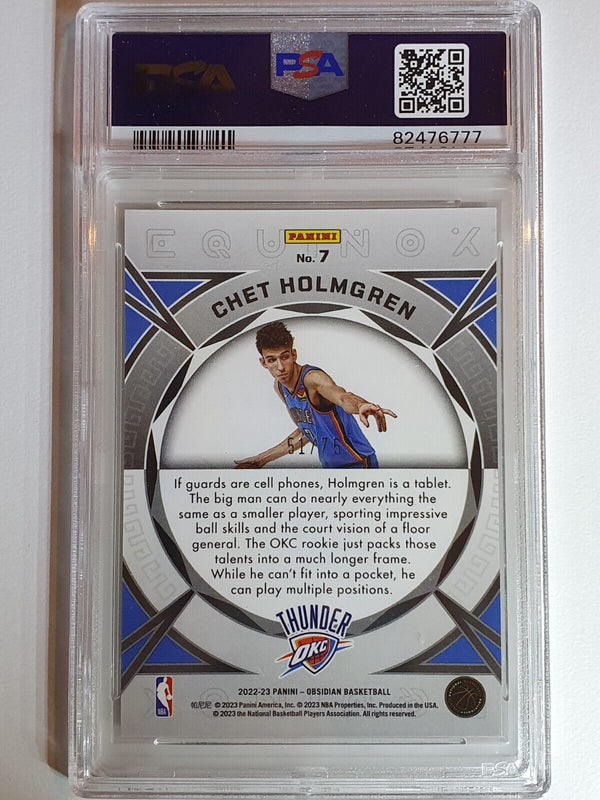 2022 Obsidian Chet Holmgren Rookie ELECTRIC ETCH PURPLE /75 RC - PSA 9 (POP 6)