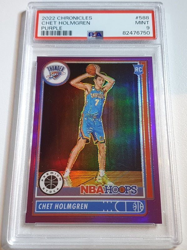 2022 Chronicles Chet Holmgren Rookie #588 PURPLE /49 HOLO - PSA 9 (POP 2)