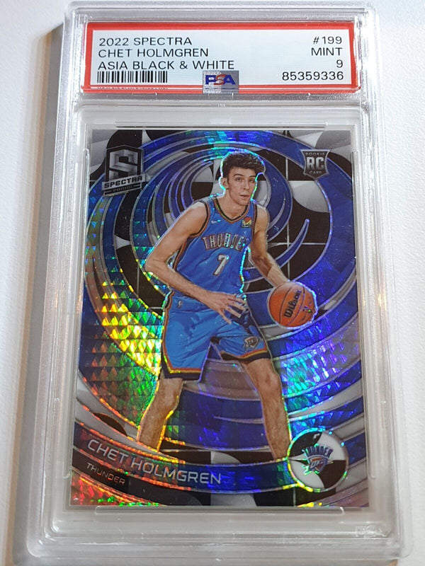 2022 Spectra Chet Holmgren Rookie #199 BLACK & WHITE Holo RC - PSA 9 (POP 1)