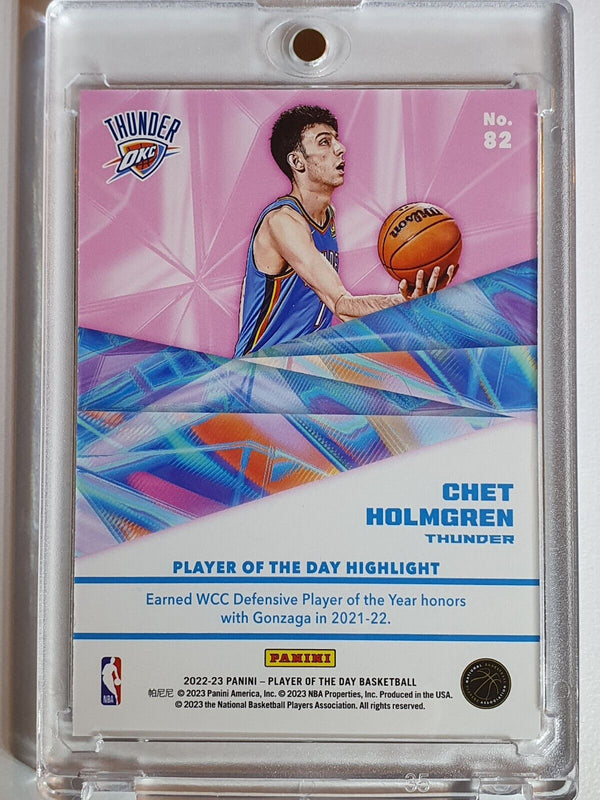 2022 Panini Chet Holmgren Rookie #82 ORANGE /199 Holo Player of the Day - Rare