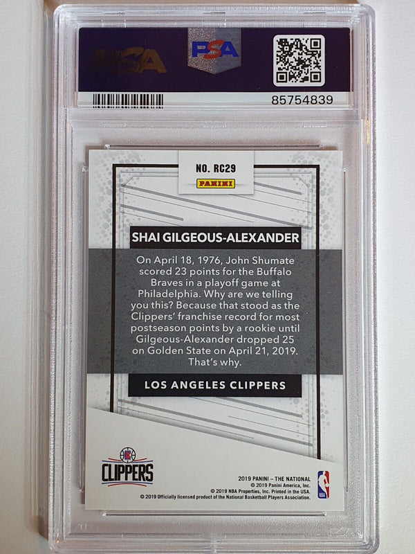 2019 Panini Shai Gilgeous-Alexander Rookie HOLO /299 RC - PSA 9 (POP 11)