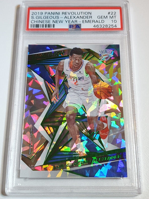 2019 Revolution Shai Gilgeous-Alexander #22 NEW YEAR EMERALD /88 Prizm - PSA 10