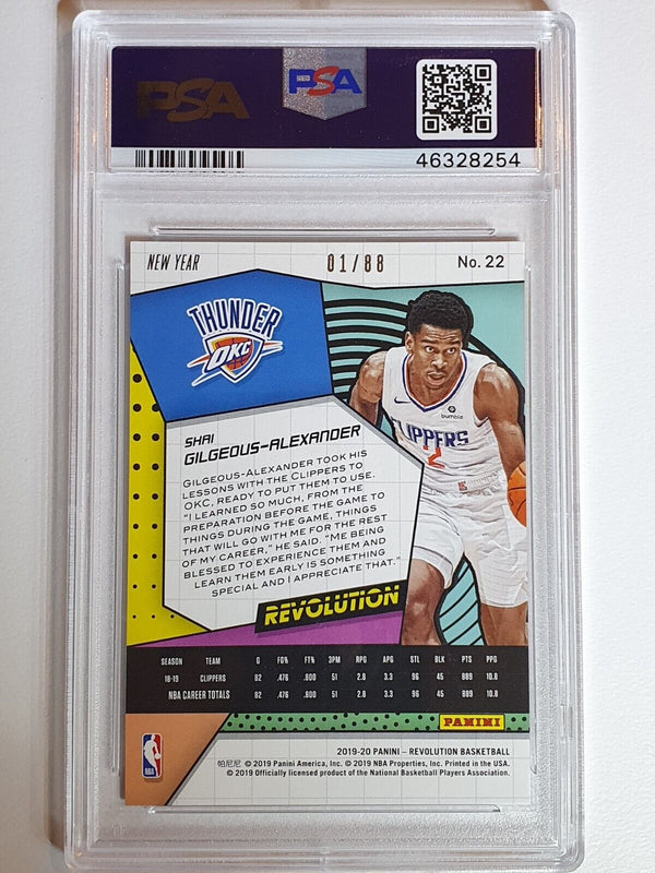 2019 Revolution Shai Gilgeous-Alexander #22 NEW YEAR EMERALD /88 Prizm - PSA 10