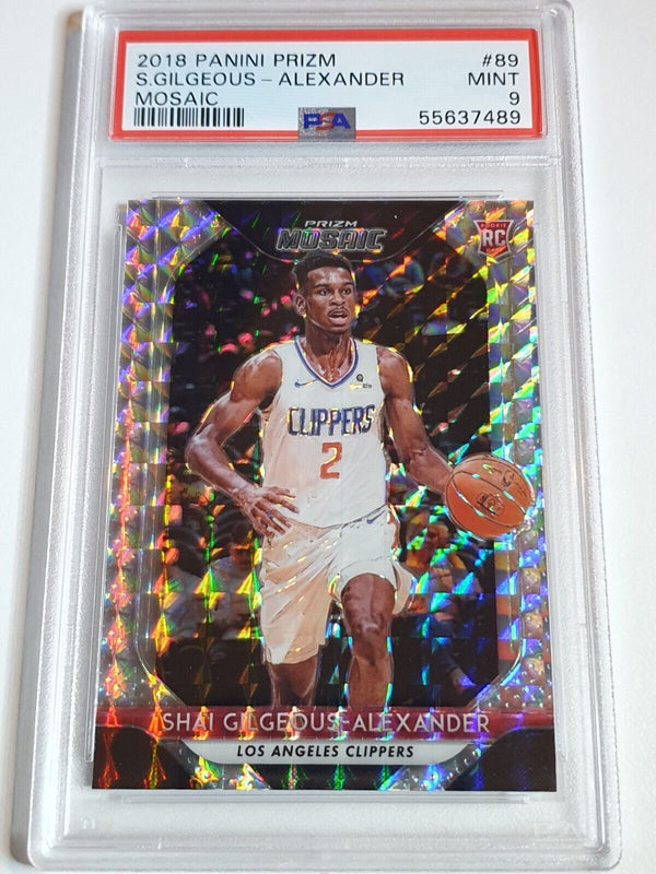 2018 Prizm Shai Gilgeous-Alexander Rookie #89 MOSAIC HOLO RC - PSA 9 (LOW POP)