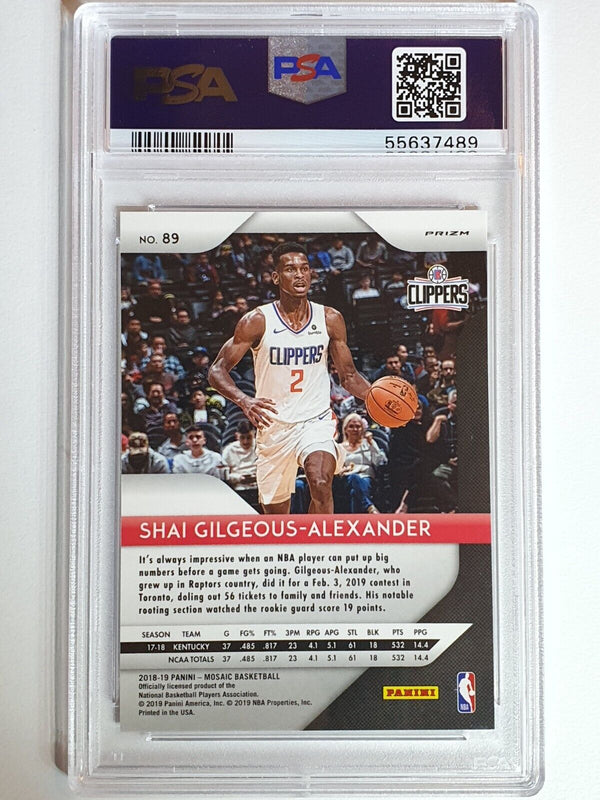 2018 Prizm Shai Gilgeous-Alexander Rookie #89 MOSAIC HOLO RC - PSA 9 (LOW POP)