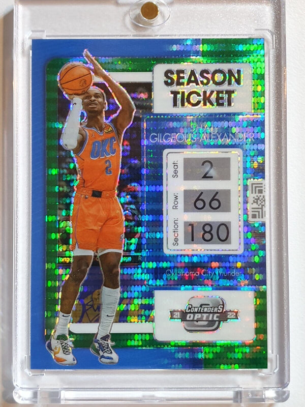 2021 Contenders Optic Shai Gilgeous-Alexander #77 GREEN PULSAR /25 Holo - Rare