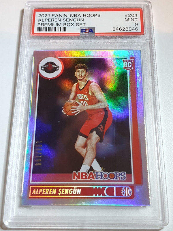 2021 NBA Hoops Alperen Sengun Rookie #204 PREMIUM  BOX SET /199 - PSA 9 (POP 1)