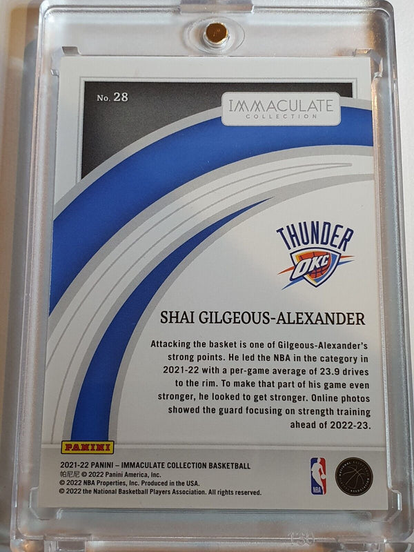 2021 Panini Immaculate Shai Gilgeous-Alexander #28 SILVER Prizm /99 - Rare