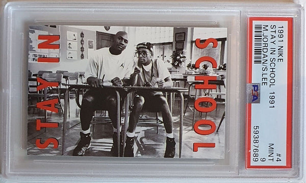 1991 Nike Michael Jordan & Spike Lee #4 Stay in School 1991 - PSA 9 (Low POP)