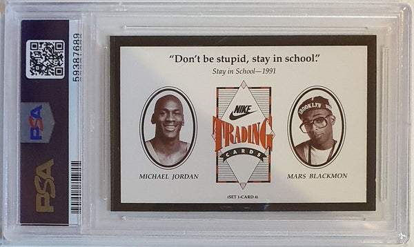 1991 Nike Michael Jordan & Spike Lee #4 Stay in School 1991 - PSA 9 (Low POP)