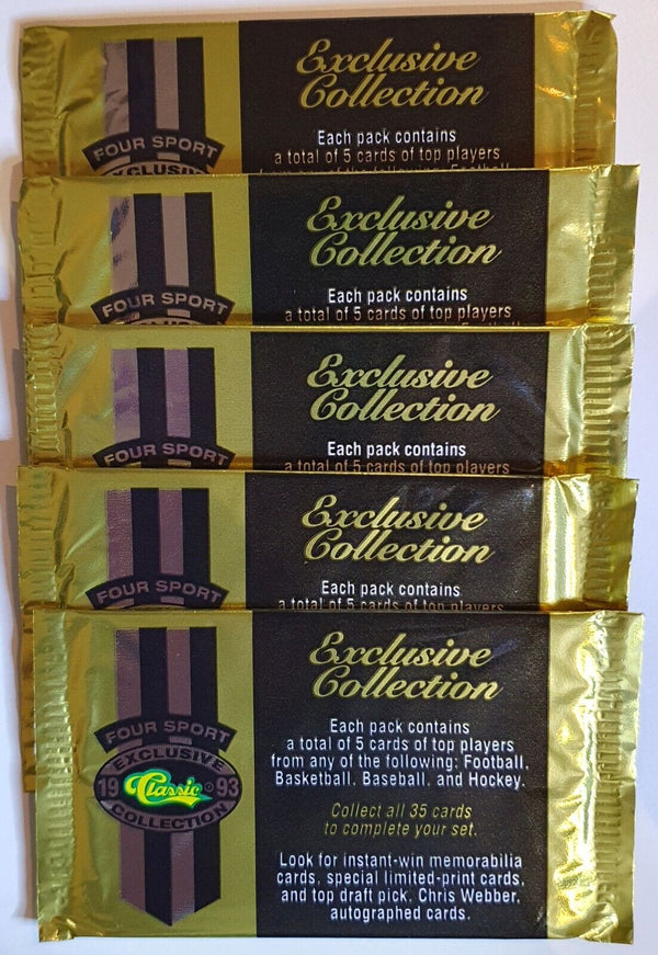 Lot of 5x Packs 1993 Classic Four Sport Exclusive McDonald's Packs - Sealed