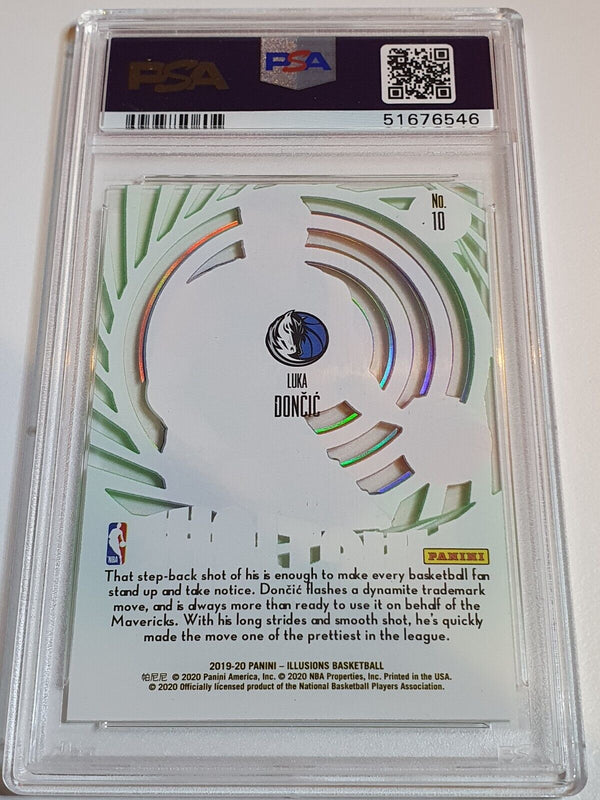 2019-20 Panini Illusions Luka Doncic #10 EMERALD Mystique - PSA 9 (LOW POP)