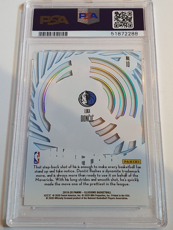 2019-20 Panini Illusions Luka Doncic #10 SAPPHIRE Mystique - PSA 9 (LOW POP)