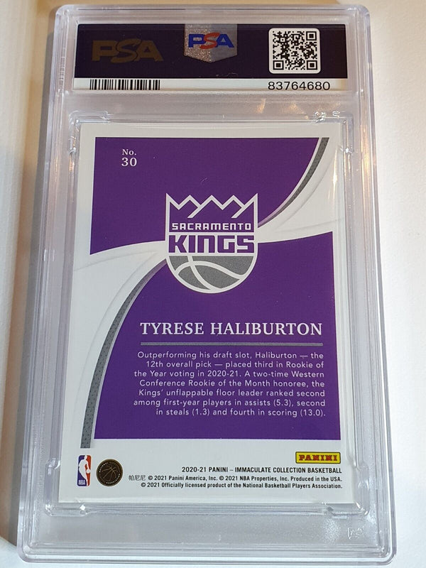 2020 Panini Immaculate Tyrese Haliburton Rookie SILVER /99 RC - PSA 9 (POP 5)