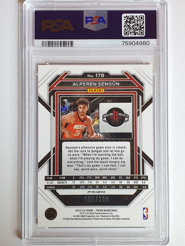 2022 Panini Prizm Alperen Sengun #178 RED /299 Holo - PSA 9 (POP 1)