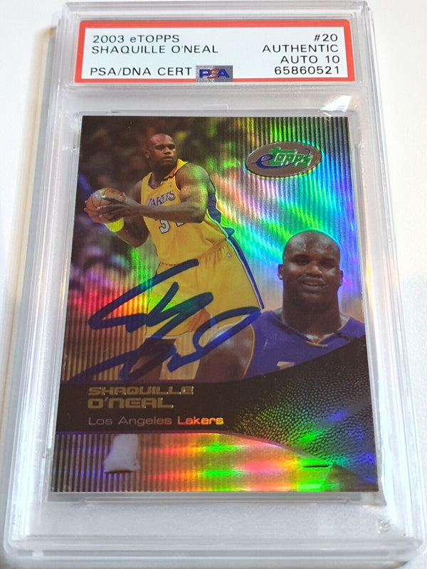 2003 eTopps Shaquille O'Neal #20 On Card Autograph - PSA 10 Auto (POP 1)