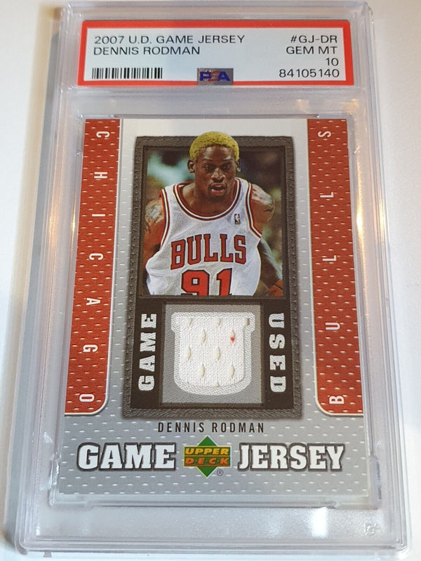 2007 Upper Deck Dennis Rodman #PATCH Game Worn Jersey - PSA 10 (POP 2)