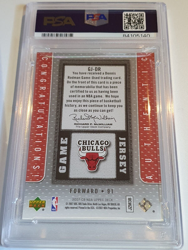 2007 Upper Deck Dennis Rodman #PATCH Game Worn Jersey - PSA 10 (POP 2)