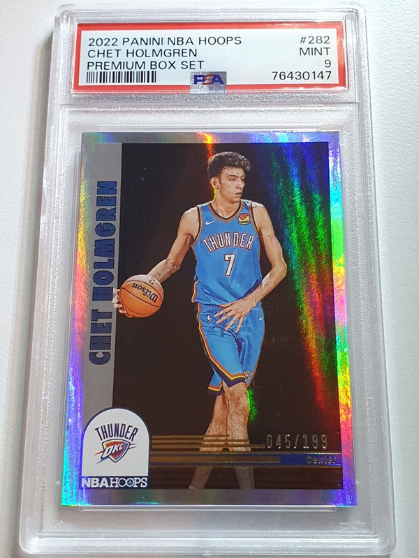 2022 NBA Hoops Chet Holmgren Rookie #282 PREMIUM BOX SET /199 - PSA 9 (POP 18)