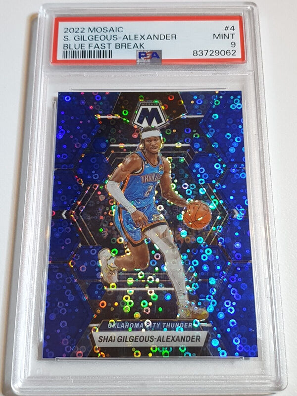 2022 Mosaic Shai Gilgeous-Alexander #4 BLUE FAST BREAK /85 Prizm - PSA 9 (POP 2)