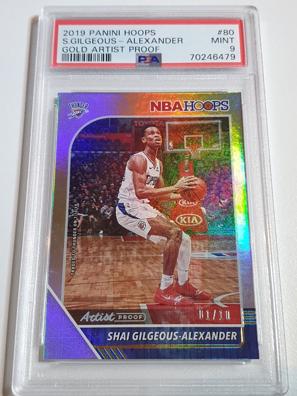 2019 NBA Hoops Shai Gilgeous-Alexander GOLD ARTIST PROOF /10 - PSA 9 (POP 1)