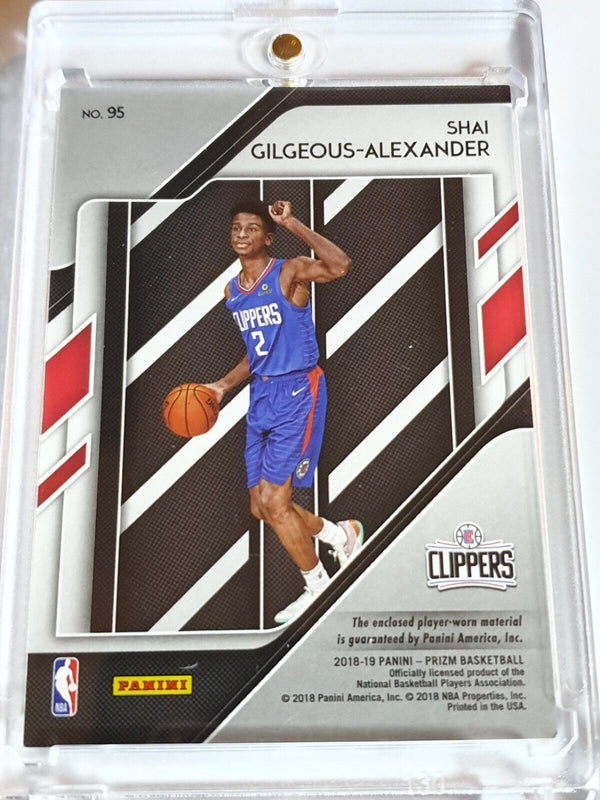 2018 Prizm Shai Gilgeous-Alexander Rookie #PATCH Game Worn Jersey RC - Rare