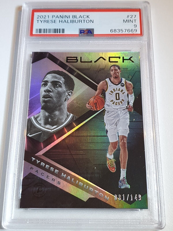 2021 Panini Black Tyrese Haliburton #27 HOLO FOIL /149 - PSA 9 (POP 1)