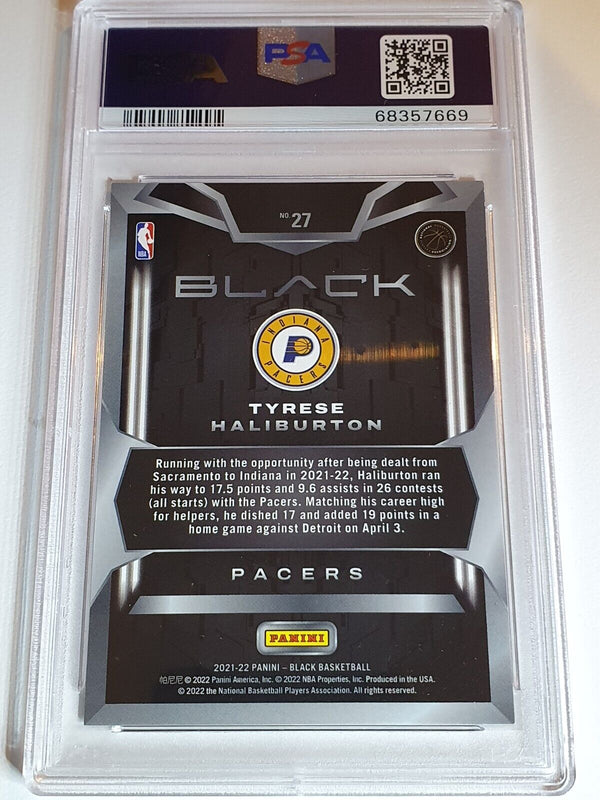 2021 Panini Black Tyrese Haliburton #27 HOLO FOIL /149 - PSA 9 (POP 1)