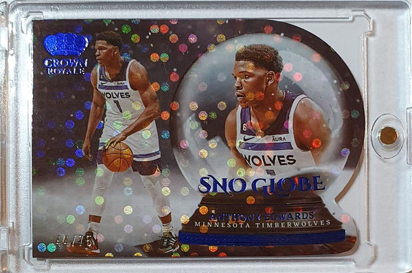 2022 Panini Crown Royale Anthony Edwards #10 BLUE /75 Sno Globe - Rare