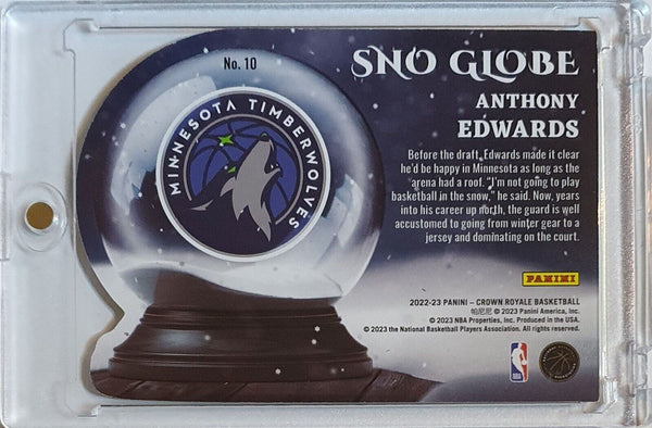2022 Panini Crown Royale Anthony Edwards #10 BLUE /75 Sno Globe - Rare