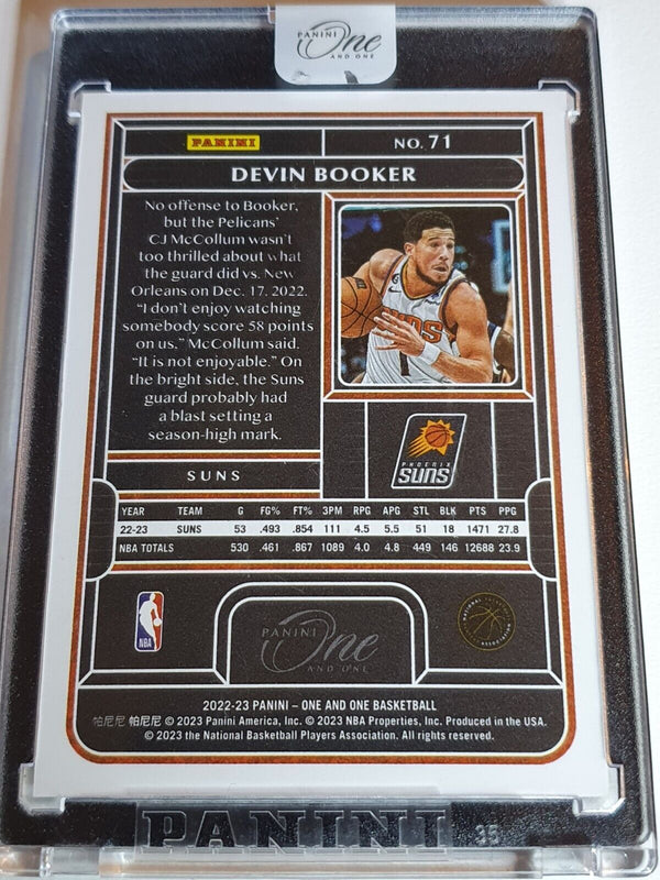 2022 Panini One and One Devin Booker #71 BLUE /40 Holo - Panini Factory Sealed