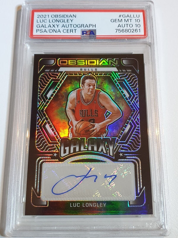 2021 Obsidian Luc Longley AUTO Galaxy /149 Holo Autographs PSA 10 (POP 1)
