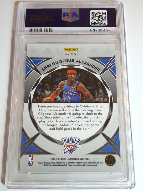 2022 Obsidian Shai Gilgeous-Alexander #35 ELECTRIC ETCH GREEN FLOOD /25 - PSA 9