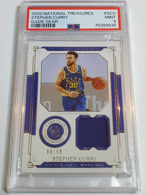 2020 National Treasures Stephen Curry PATCH /99 Game Worn Jersey - PSA 9 (POP 2)