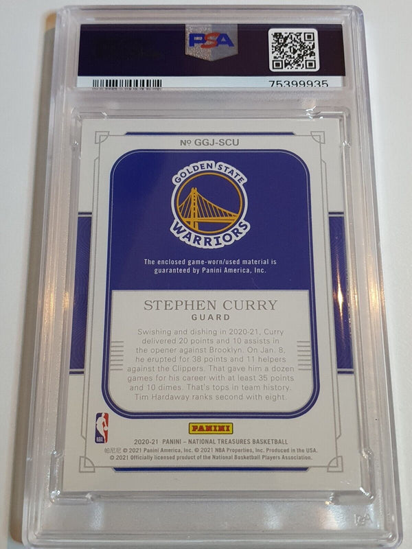 2020 National Treasures Stephen Curry PATCH /99 Game Worn Jersey - PSA 9 (POP 2)