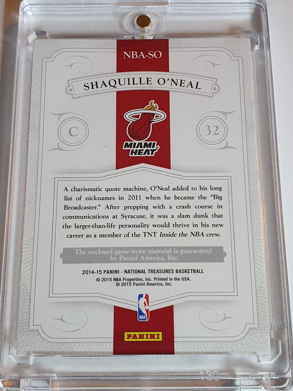 2014 National Treasures Shaquille O'Neal #PATCH /99 Game Worn Jersey - Rare