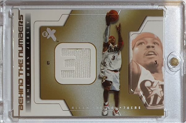 2003 Fleer E-X Allen Iverson #PATCH Game Worn Jersey - Ready to Grade