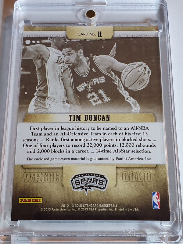 2012 Panini Gold Standard Tim Duncan #PATCH /99 Game Worn Jersey - Rare