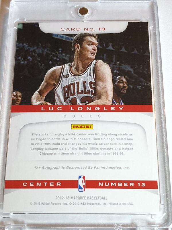 2012 Panini Marquee Luc Longley AUTO #19 Legends Signatures - Rare