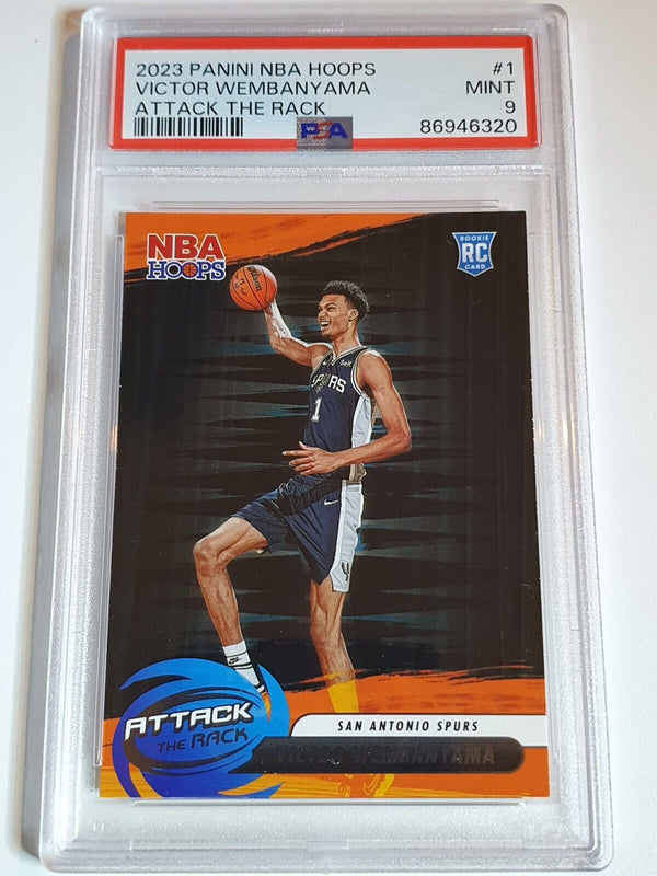 2023 Panini NBA Hoops Victor Wembanyama #1 Attack the Rack RC - PSA 9 (LOW POP)