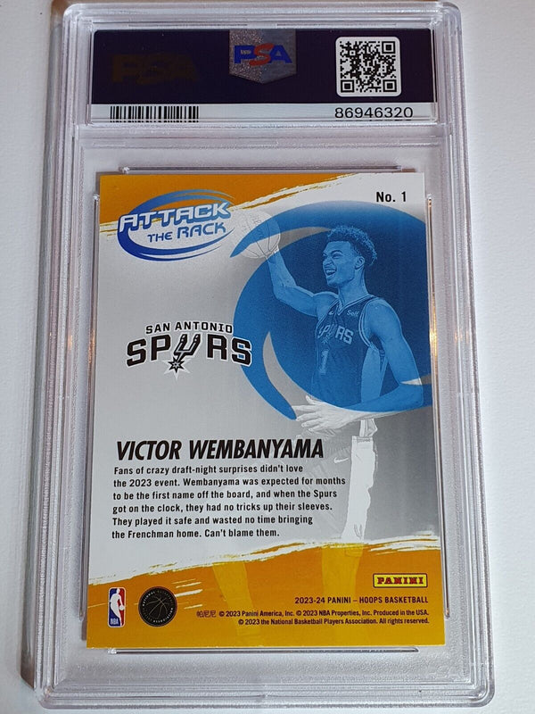 2023 Panini NBA Hoops Victor Wembanyama #1 Attack the Rack RC - PSA 9 (LOW POP)