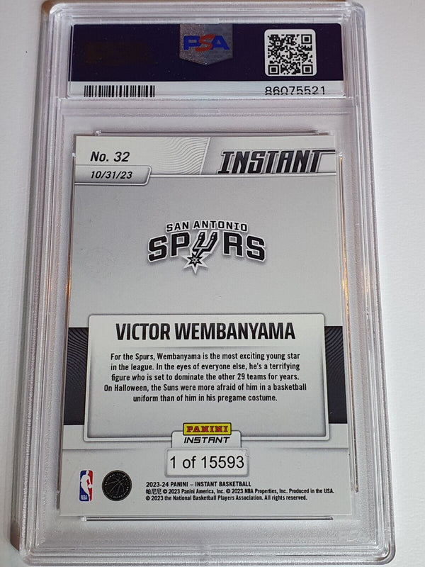 2023 Panini Instant Victor Wembanyama Rookie #32 /15593 RC - PSA 9 (LOW POP)