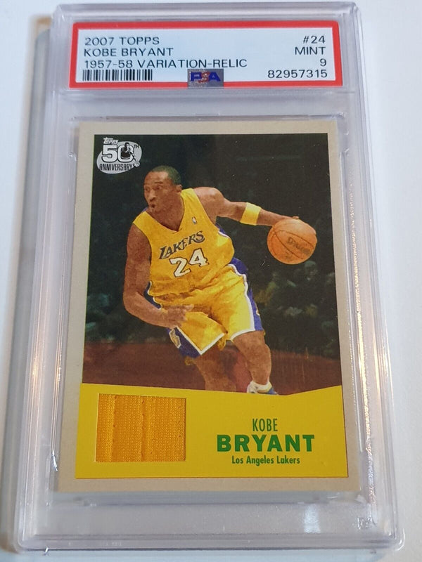 2007 Topps Kobe Bryant #PATCH Game Worn Jersey - PSA 9 (POP 12)